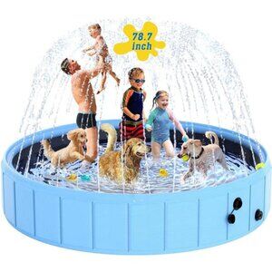 78.7 in Extra Large Dog Swimming Pool Bathing Tub for Pets Dogs Cats and Kids